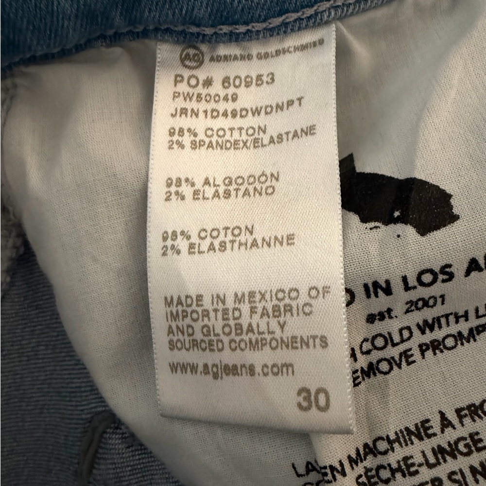 NWT/ AG Saige Mid-Rise Dana Point (Light Blue)Wide-Leg Cropped Jeans - Picture 12 of 14
